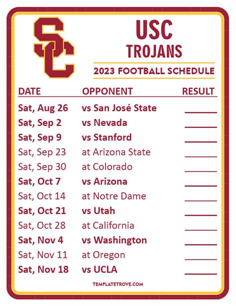 usc game schedule 2023